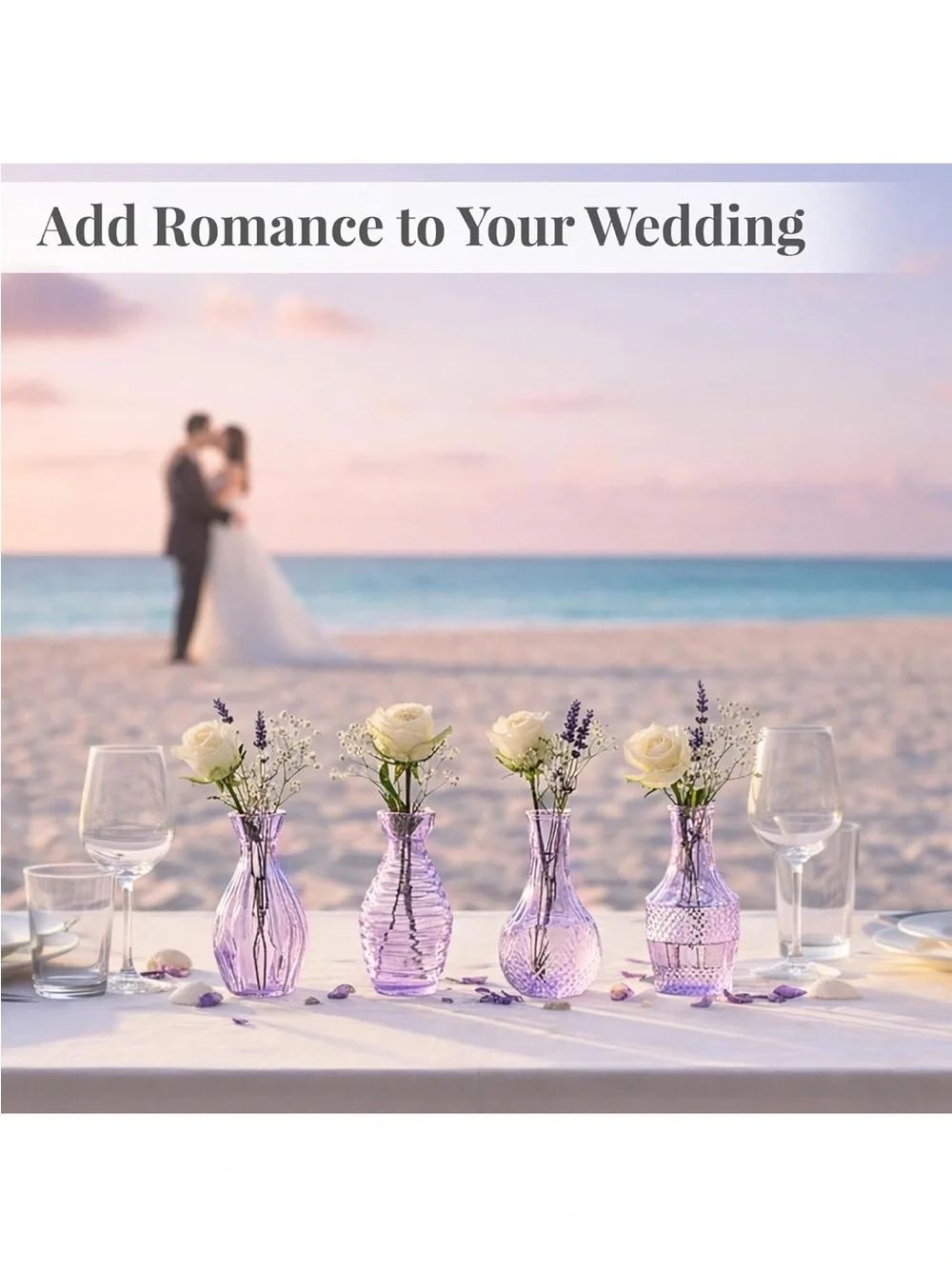 24-Piece Purple Glass Bud Vase Set - Home Accents